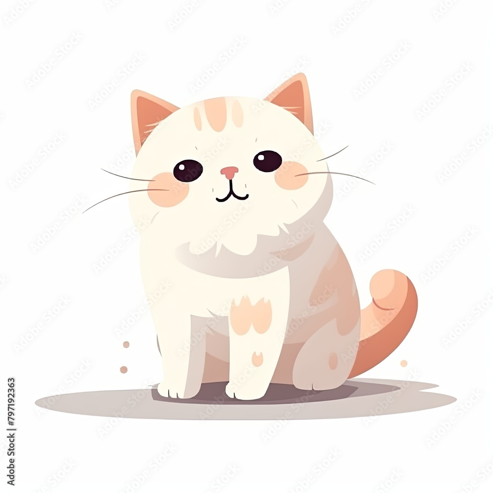 flat illustration of cute pleasant cat flat illustration of cute pleasant cat