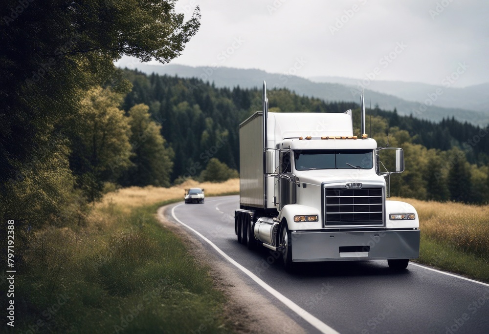'truck white road driving cab cargo carrying commercial copy space countryside curtain delivering esel driven driver fast expressway freight good haulage heavy highway juggernaut large logistic'