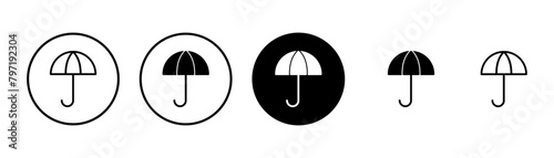 umbrella icon vector isolated on white background. Umbrella vector icon photo