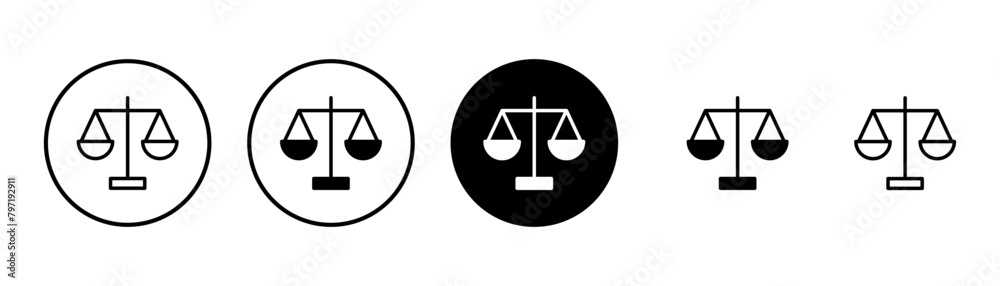 Scales icon vector isolated on white background . Law scale icon. Justice sign Scales icon vector isolated on white background . Law scale icon. Justice sign