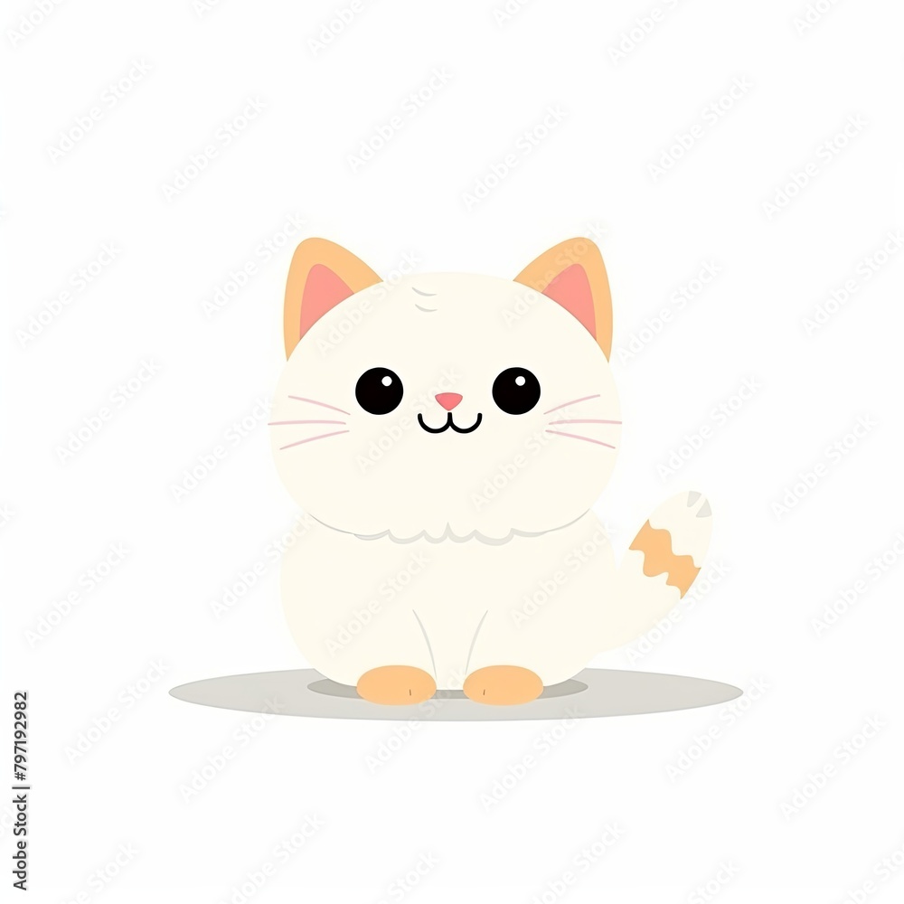 flat illustration of cute pleasant cat flat illustration of cute pleasant cat