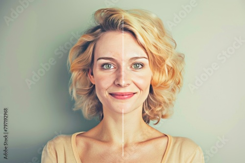 Visual aging metaphors enhance skincare essentials dialogue, integrating skin contrast with aging smoothing processes and dynamic aging care.