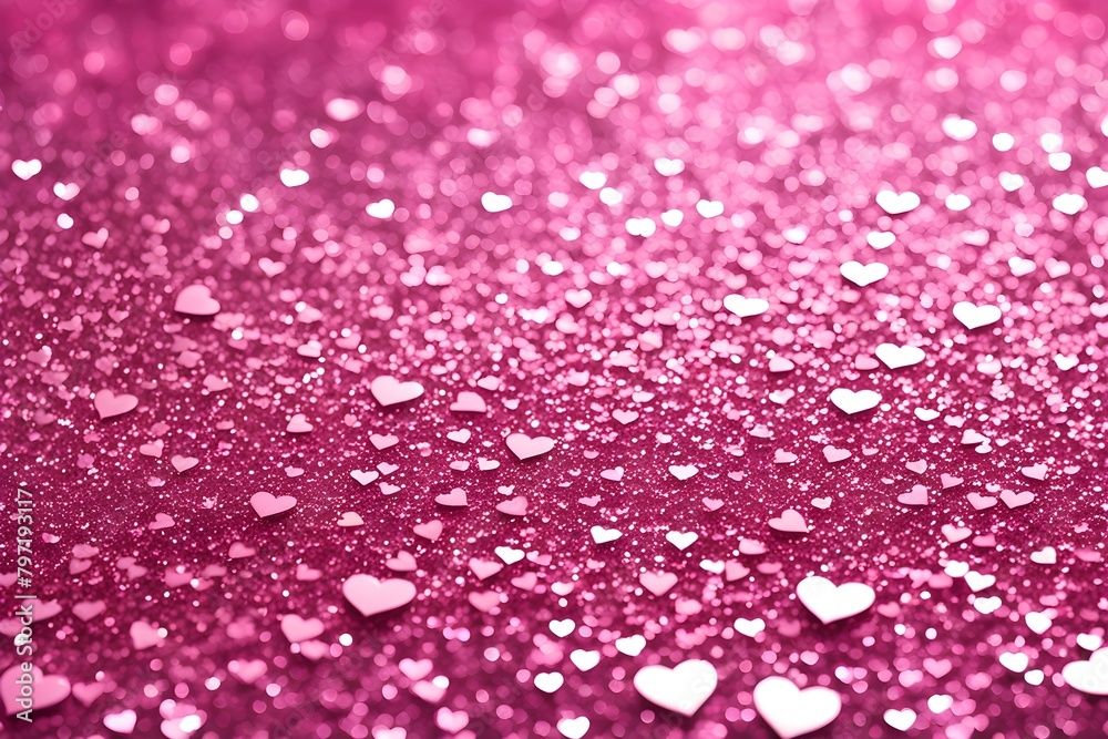 A pink background with many small hearts scattered throughout A pink background with many small hearts scattered throughout