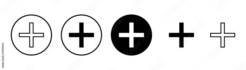 Plus Icon vector isolated on white background. Add plus icon. Addition sign. Medical Plus icon Plus Icon vector isolated on white background. Add plus icon. Addition sign. Medical Plus icon