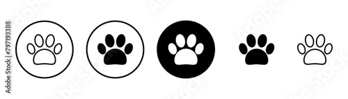 Paw icon vector isolated on white background. Paw Print icon