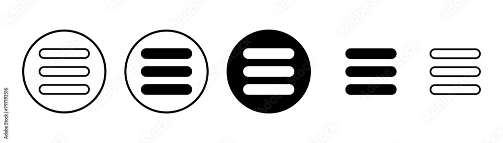 Menu Icon vector isolated on white background. web menu icon Menu Icon vector isolated on white background. web menu icon