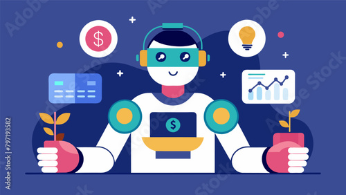 A person is shown using a roboadvisor to automate their investments and achieve a diversified portfolio highlighting the role of fintech in