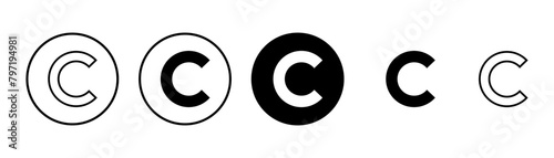 Copyright icon vector isolated on white background. copyright symbols