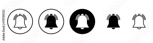 Bell Icon vector isolated on white background. Notification symbol. Bell vector icon photo