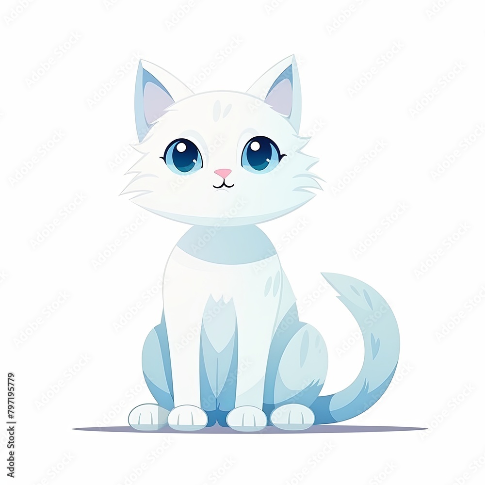 flat illustration of cute pleasant cat flat illustration of cute pleasant cat