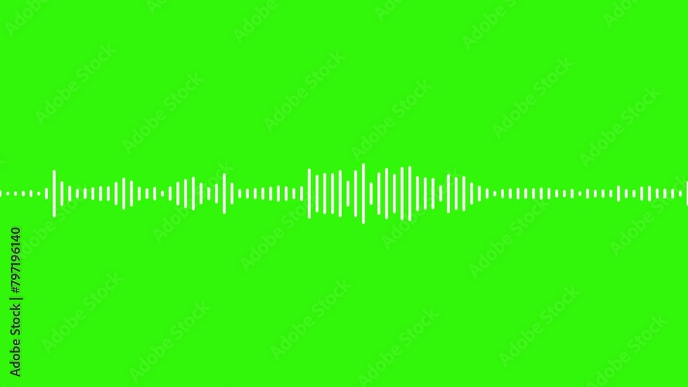 Abstract White on black sound waves background. White audio waveform spectrum animation,
Visualization sound graphic element. audio visualizer on green screen background. audio bar, spectrum form,