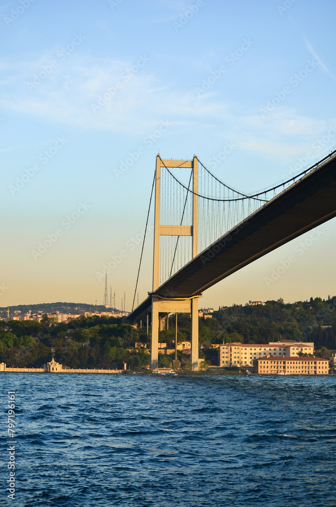 Fototapeta premium bosphorus bridge with sunset view, istanbul