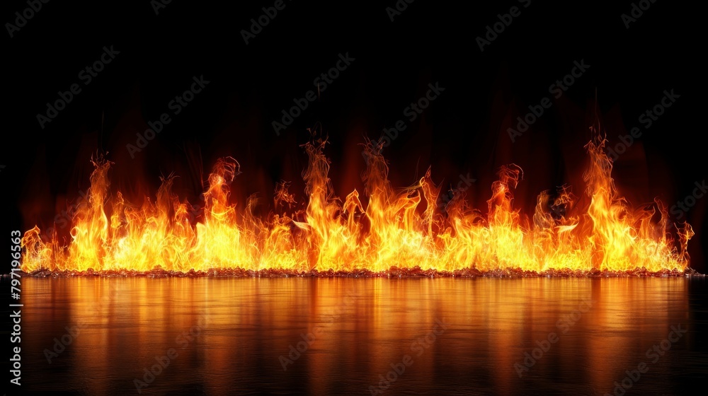 Fototapeta premium Bonfire on a black background.