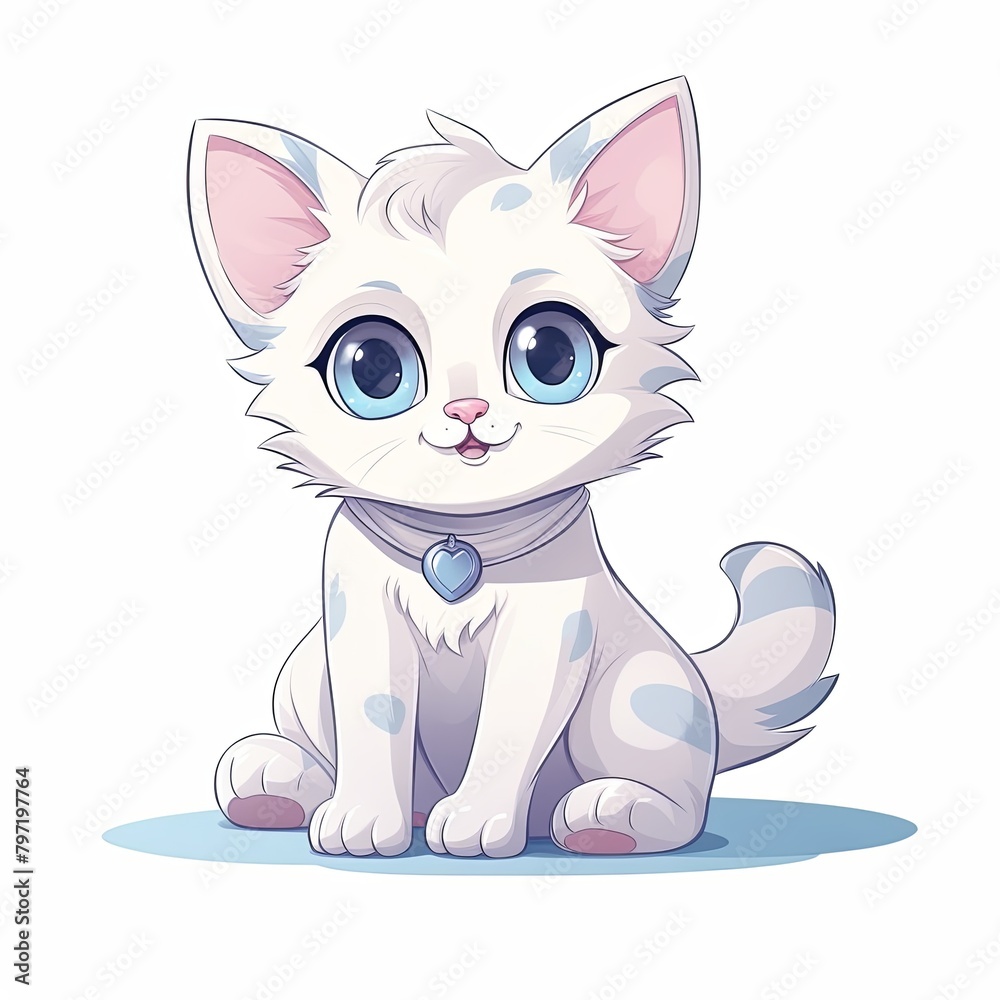flat illustration of cute pleasant cat flat illustration of cute pleasant cat