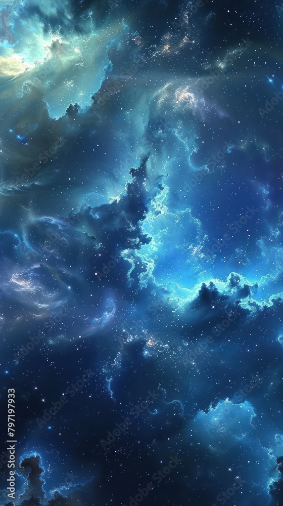 Obraz premium Abstract cosmic background with galaxy depictions. Space exploration concept. 