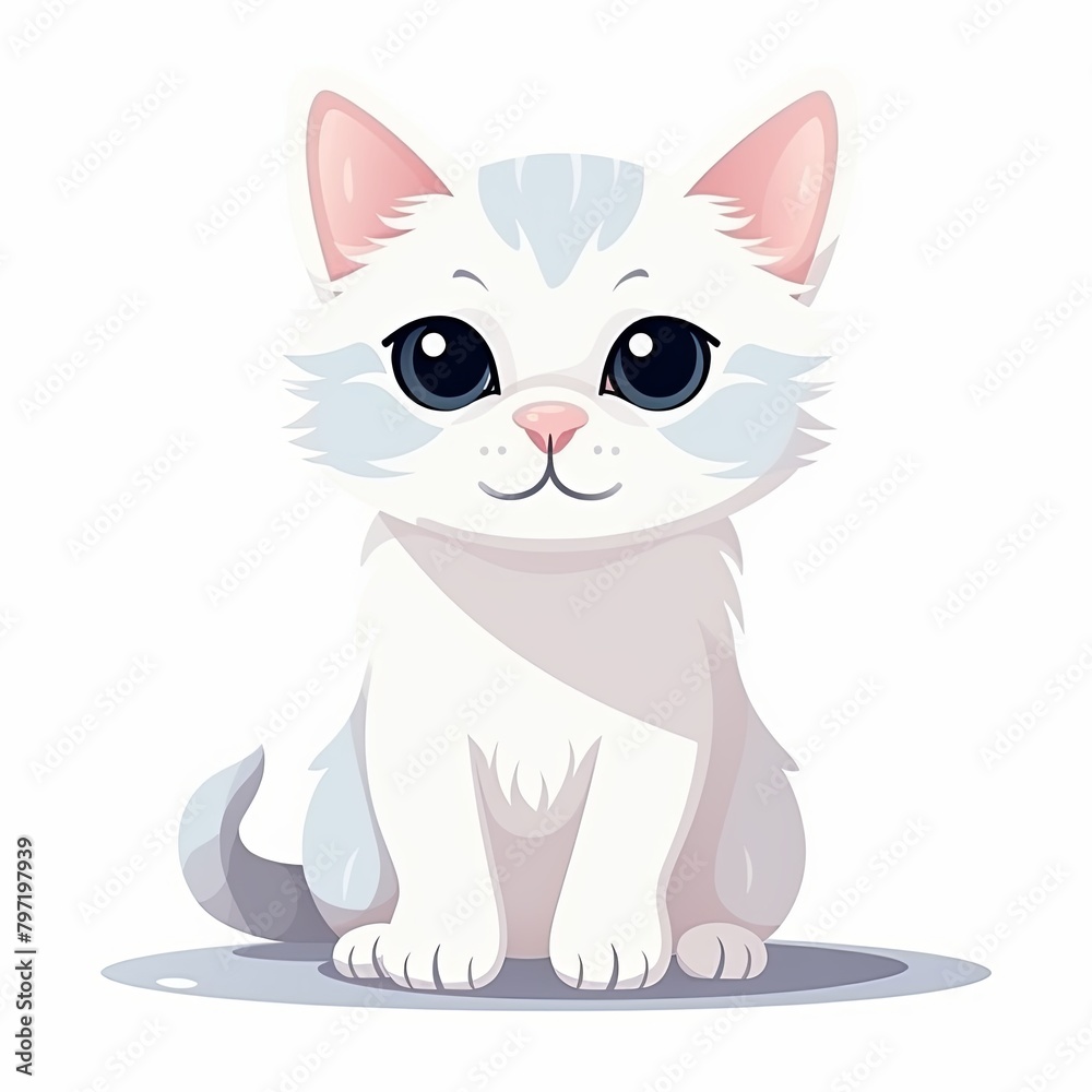 flat illustration of cute pleasant cat flat illustration of cute pleasant cat