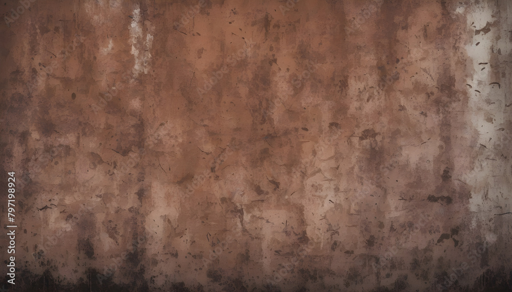 Brown Grunge Wall Texture Digital Painting Abstract Background Illustration Distressed Old Urban Design