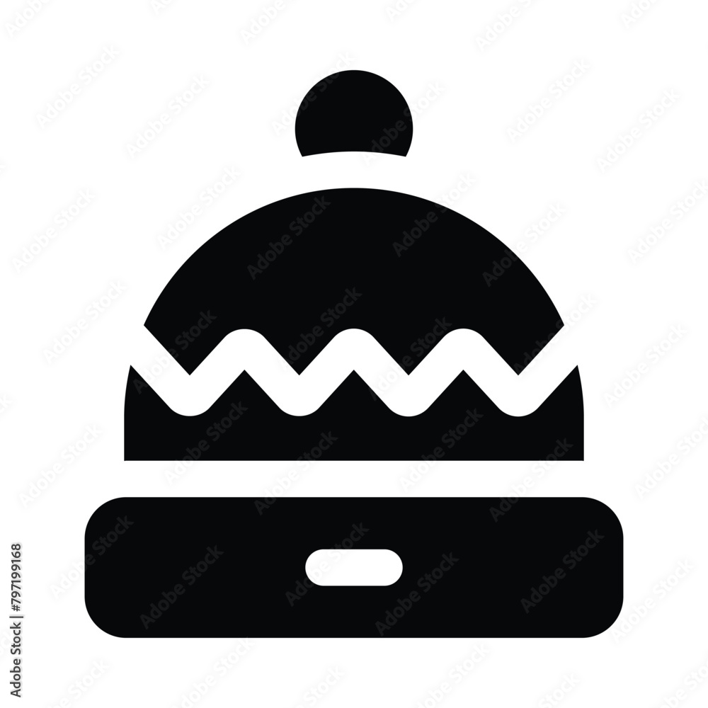 Simple Beanie solid icon. The icon can be used for websites, print templates, presentation templates, illustrations, etc Simple Beanie solid icon. The icon can be used for websites, print templates, presentation templates, illustrations, etc