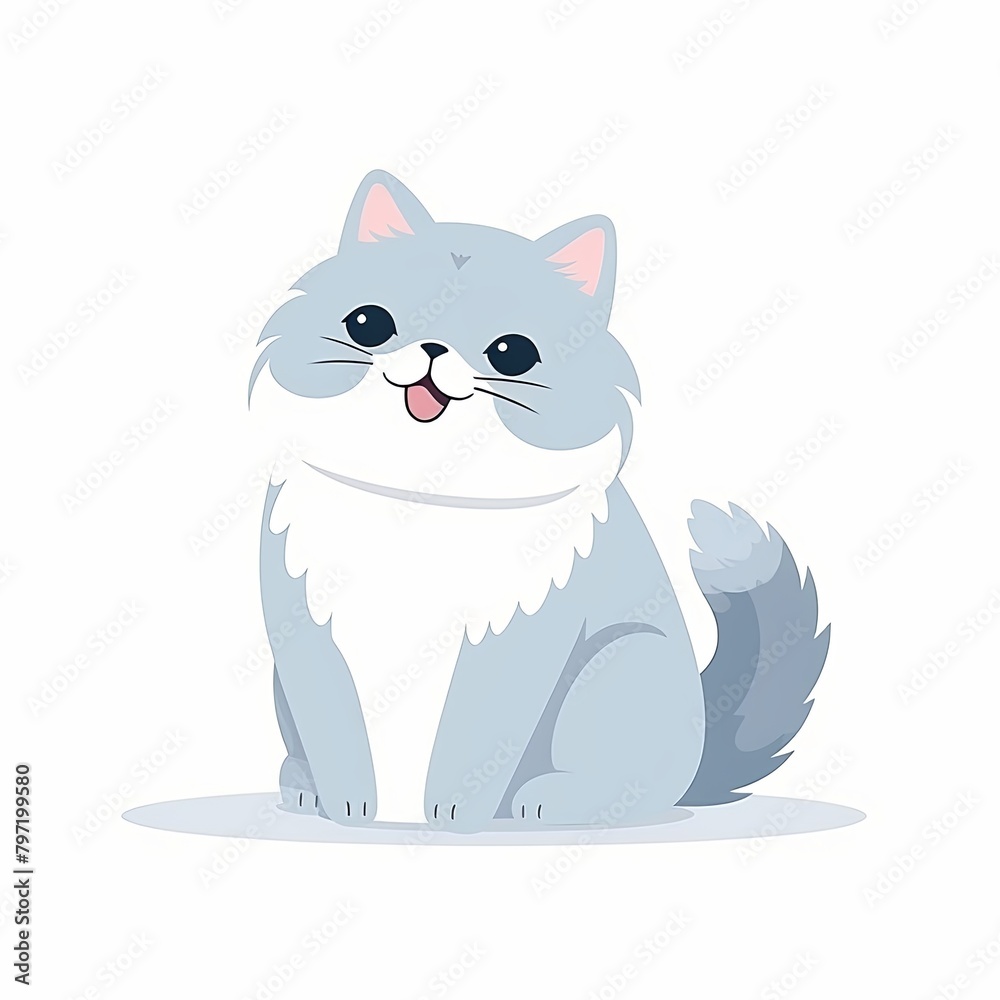 flat illustration of cute pleasant cat flat illustration of cute pleasant cat