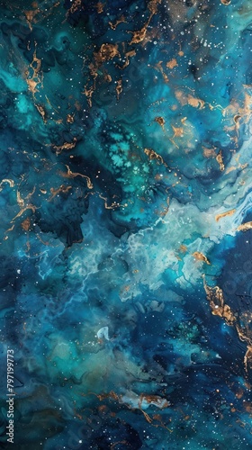 Oceanic beauty exploration with an abstract background vividly depicting the colors and textures of the sea. 