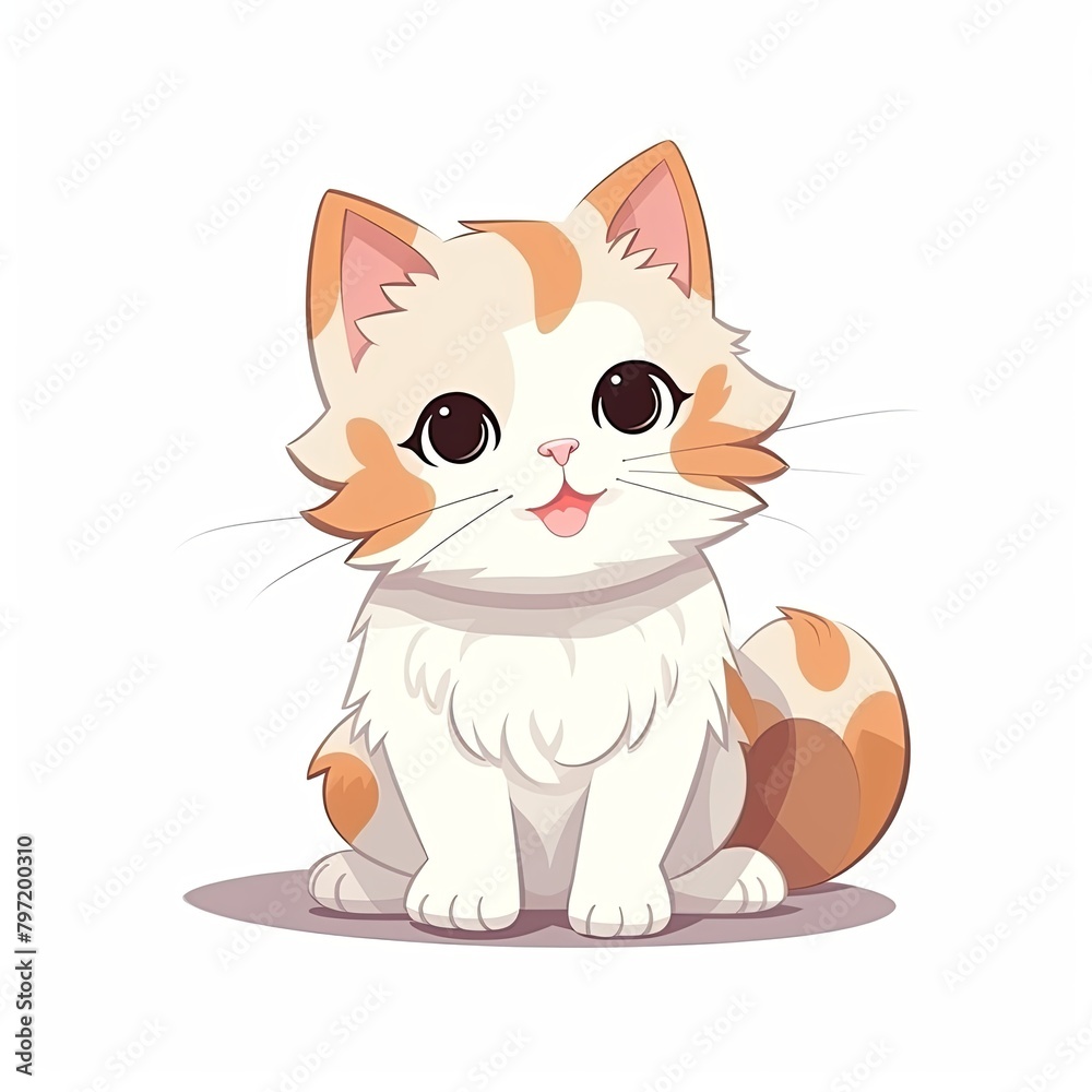 flat illustration of cute pleasant cat flat illustration of cute pleasant cat