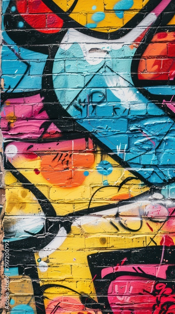 Colorful graffiti featuring a painting that pays homage to the vibrant culture of street art.
