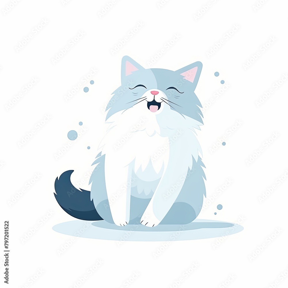 flat illustration of cute pleasant cat flat illustration of cute pleasant cat