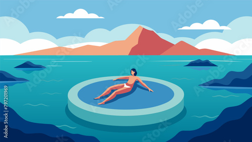 Floating in a luxurious pool filled with rejuvenating mineral water overlooking the endless ocean..