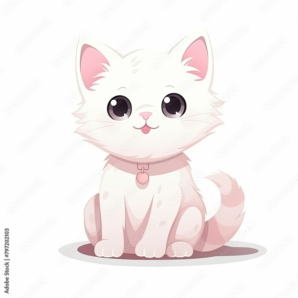 flat illustration of cute pleasant cat flat illustration of cute pleasant cat