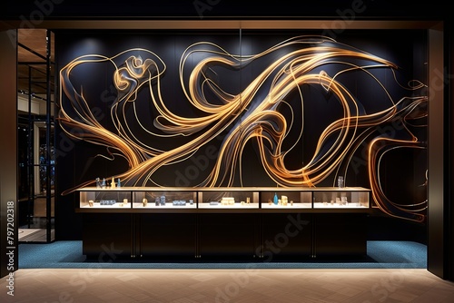 Glowing Abstract Line Art at Luxe Jewelry Haven