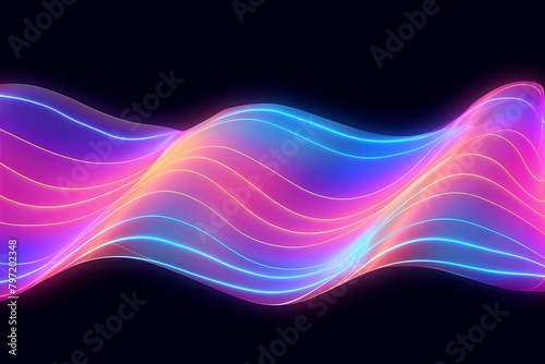 Event Invitation Cards: Holographic Neon Wavy Stripes Delight
