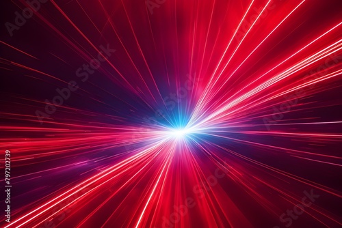 A red and blue light show with a bright red streak
