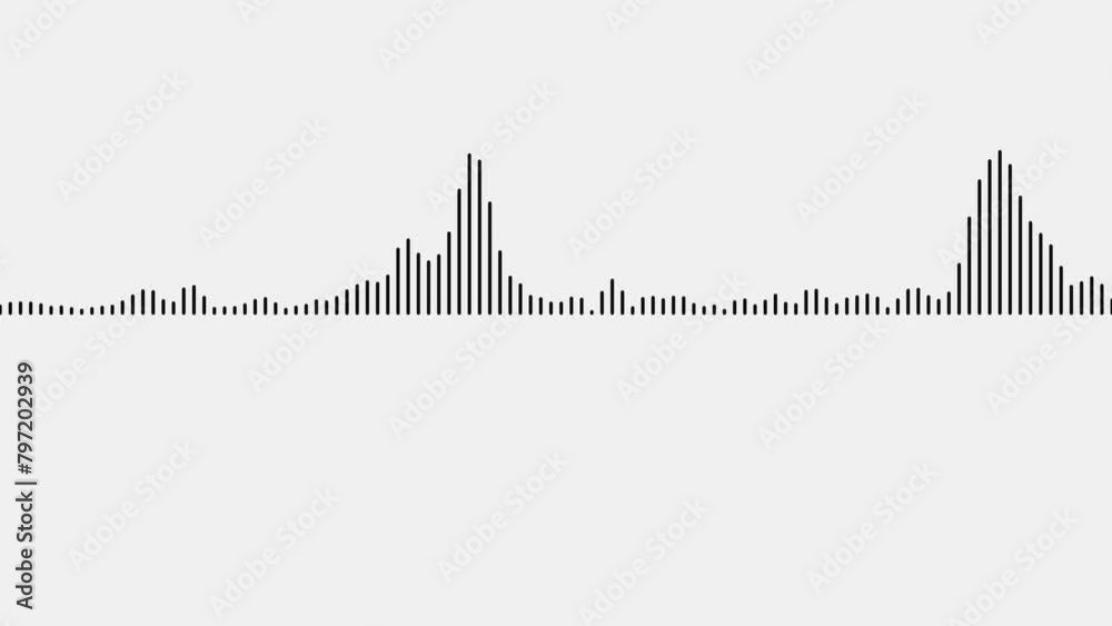 Sound wave animation with black bars white background, Sound graphic ...