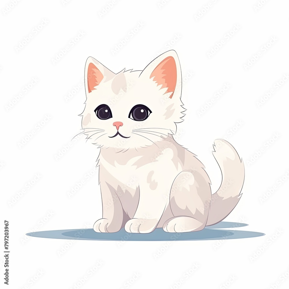 flat illustration of cute pleasant cat flat illustration of cute pleasant cat