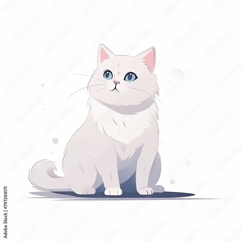 flat illustration of cute pleasant cat flat illustration of cute pleasant cat