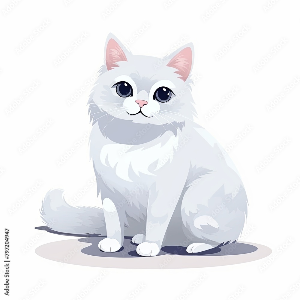flat illustration of cute pleasant cat flat illustration of cute pleasant cat