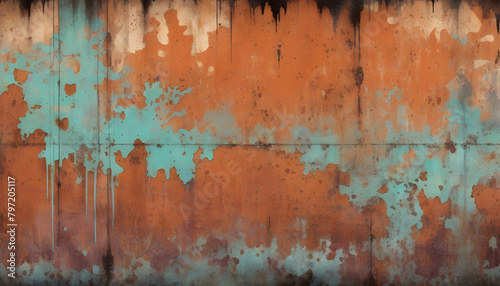 Rusty Grunge Wall Texture Digital Painting Abstract Background Illustration Distressed Old Urban Design