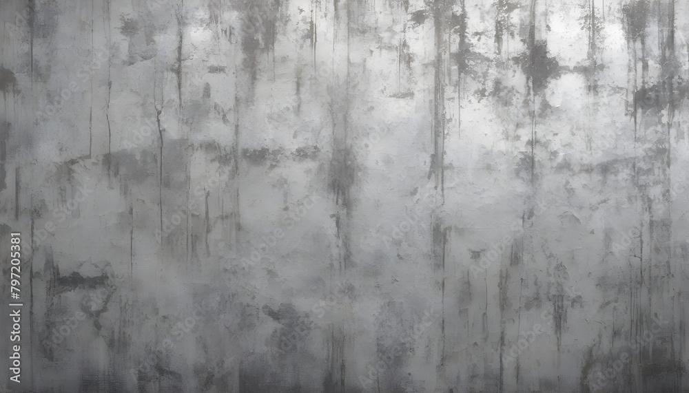 Obraz premium Silver Grunge Wall Texture Digital Painting Abstract Background Illustration Distressed Old Urban Design