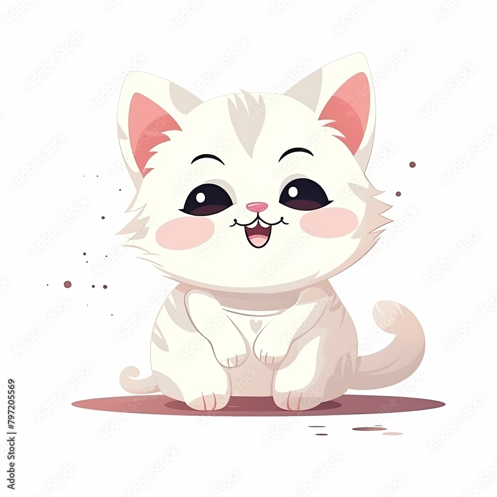 flat illustration of cute pleasant cat flat illustration of cute pleasant cat