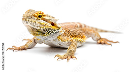 bearded dragon pogona vitticeps isolated on white background