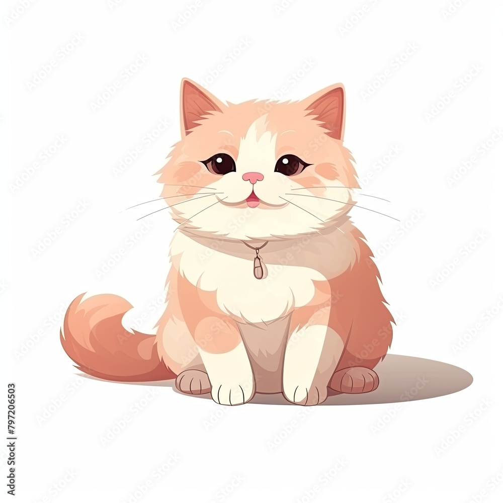 flat illustration of cute pleasant cat flat illustration of cute pleasant cat