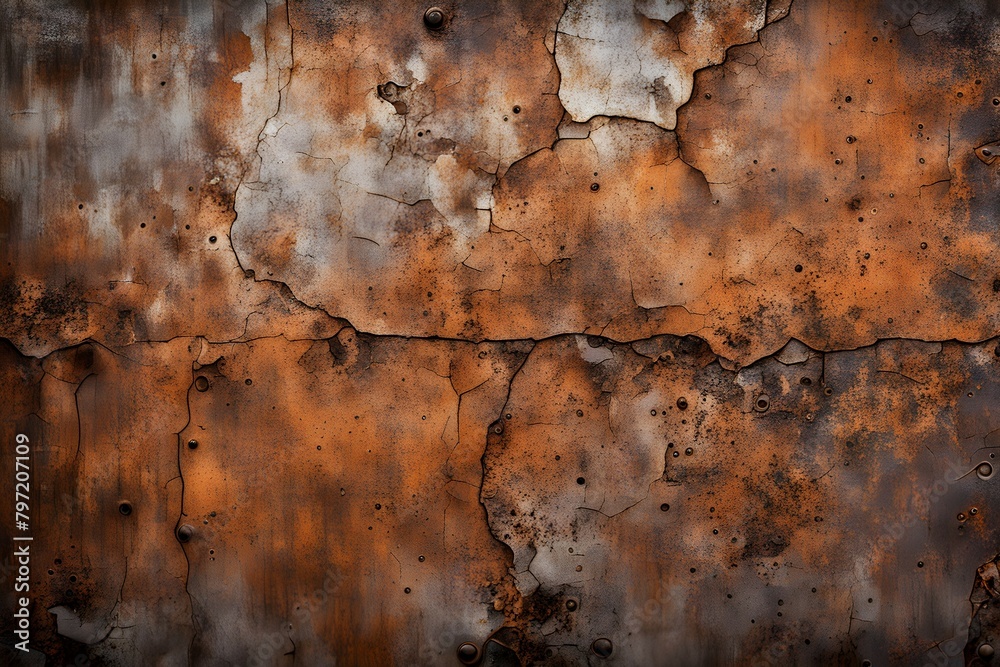 A wall with a lot of cracks and holes
