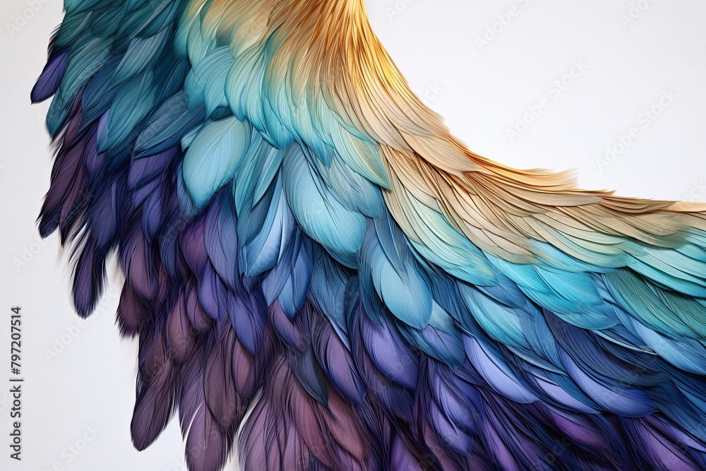 Obraz premium Radiant Peacock Feather Gradients: Highlight in a Fashion Designer's Collection