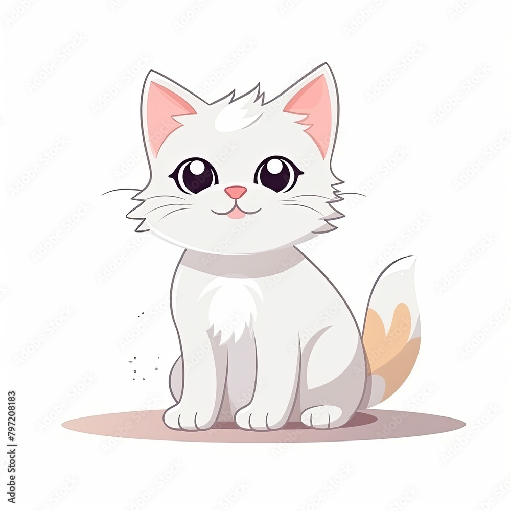 flat illustration of cute pleasant cat flat illustration of cute pleasant cat