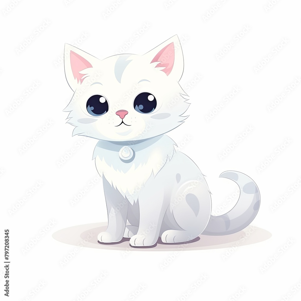 flat illustration of cute pleasant cat flat illustration of cute pleasant cat