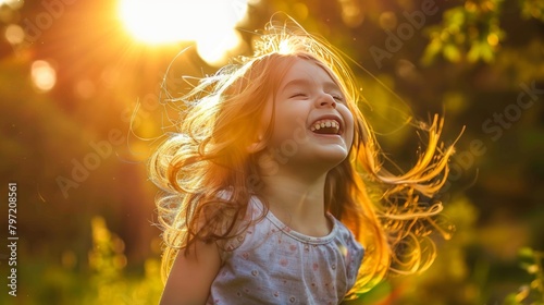 Joyful Laughter of a Child in Sunlight
