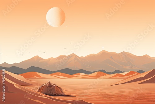 Swirling Sand Dune Gradients  Luxurious Glamping Brochure Escape