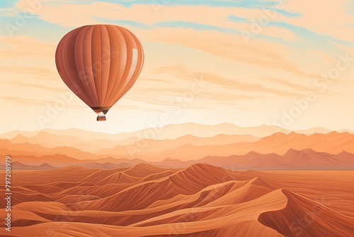 Swirling Sand Dune Gradients: Hot Air Balloon Tour Advertisement