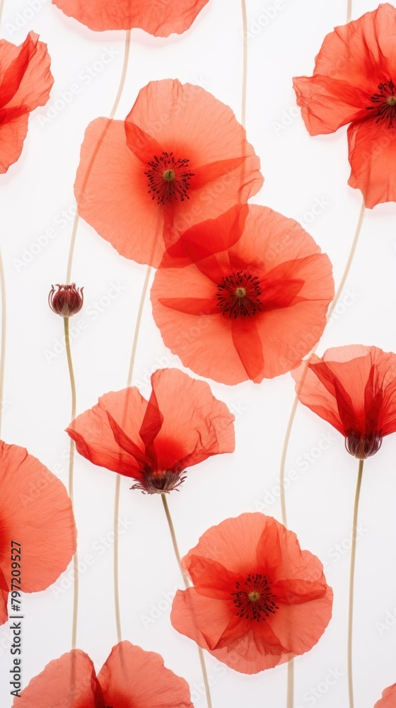 PNG Real pressed poppy flowers backgrounds petal plant.