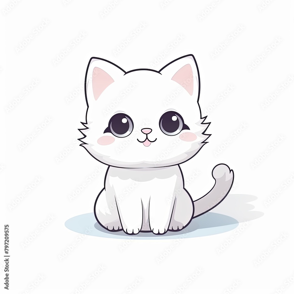 flat illustration of cute pleasant cat flat illustration of cute pleasant cat